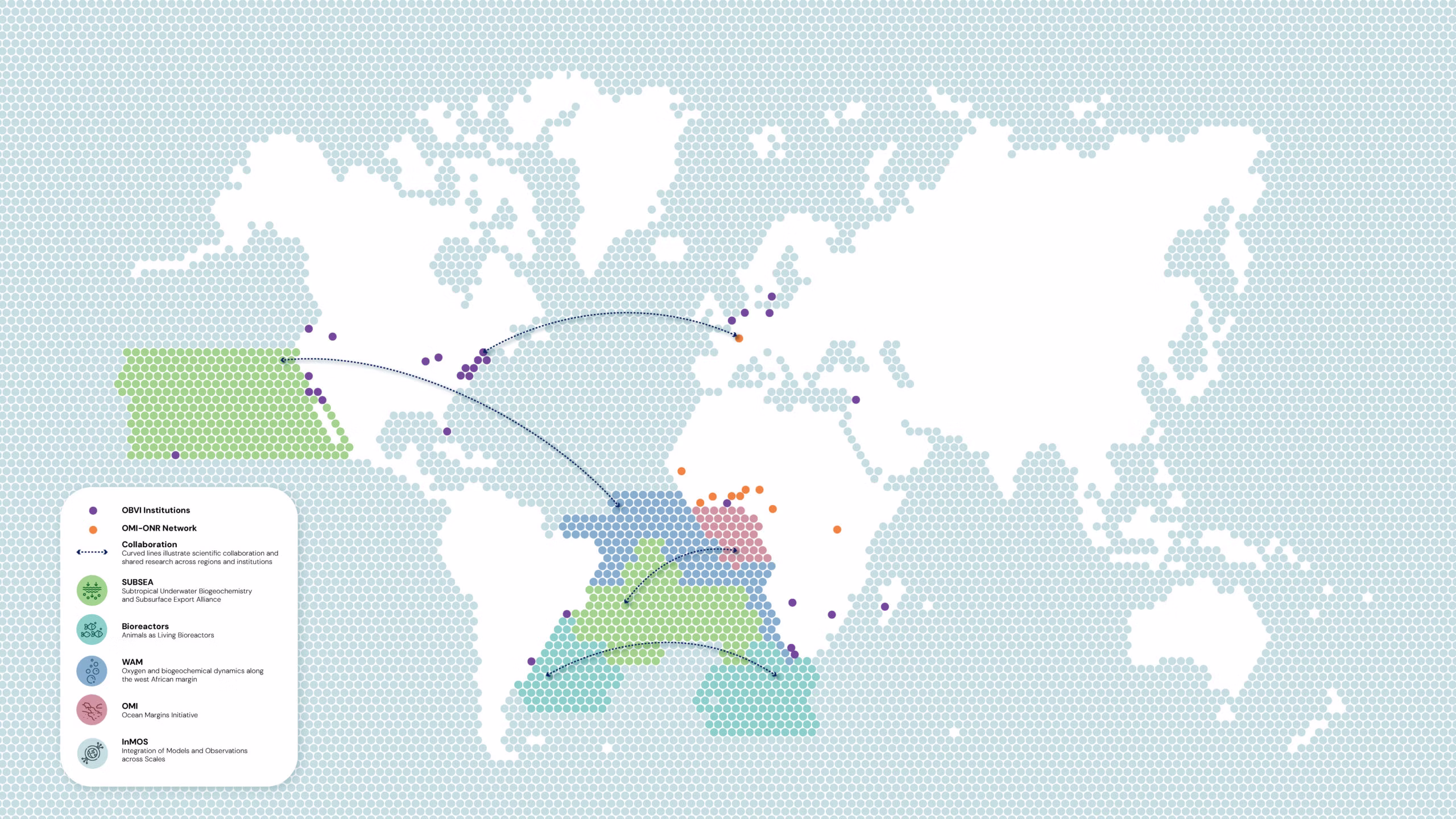 Map of Ocean Biogeochemistry Virtual Institute projects
